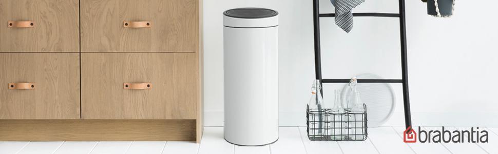 Мусорный бак 30 л белый Touch Bin Brabantia