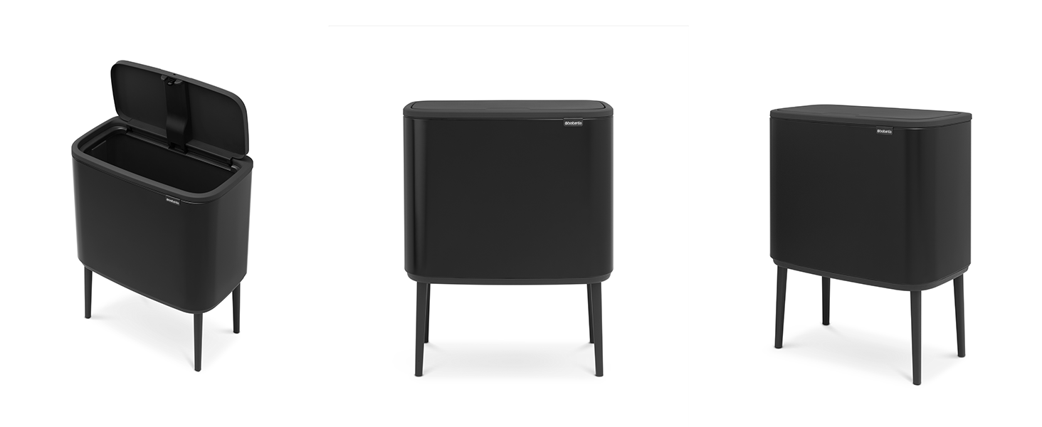 Мусорный бак 3х11 л черный матовый Bo Touch Bin Brabantia