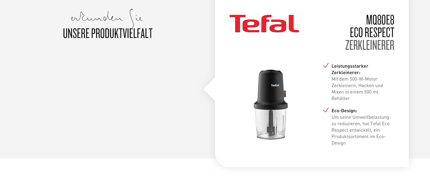 Ручной электрический блендер Tefal HB46E8 Eco Respect / 600 Вт / 2 скорости / мерный стакан 800 мл / защита от брызг / черный