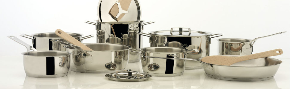 Дуршлаг с подставкой 22 см металлик Pots & Pans Alessi