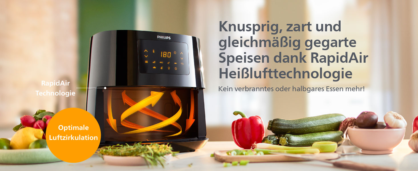 Фритюрница Philips серии XL 3000, 6,2 л (1,2 кг), 14-в-1, на 90 меньше жира Благодаря технологии Rapid Air, цифровое приложение для приготовления рецептов (HD9270/90) без подключения к Wi-Fi 6,2 л