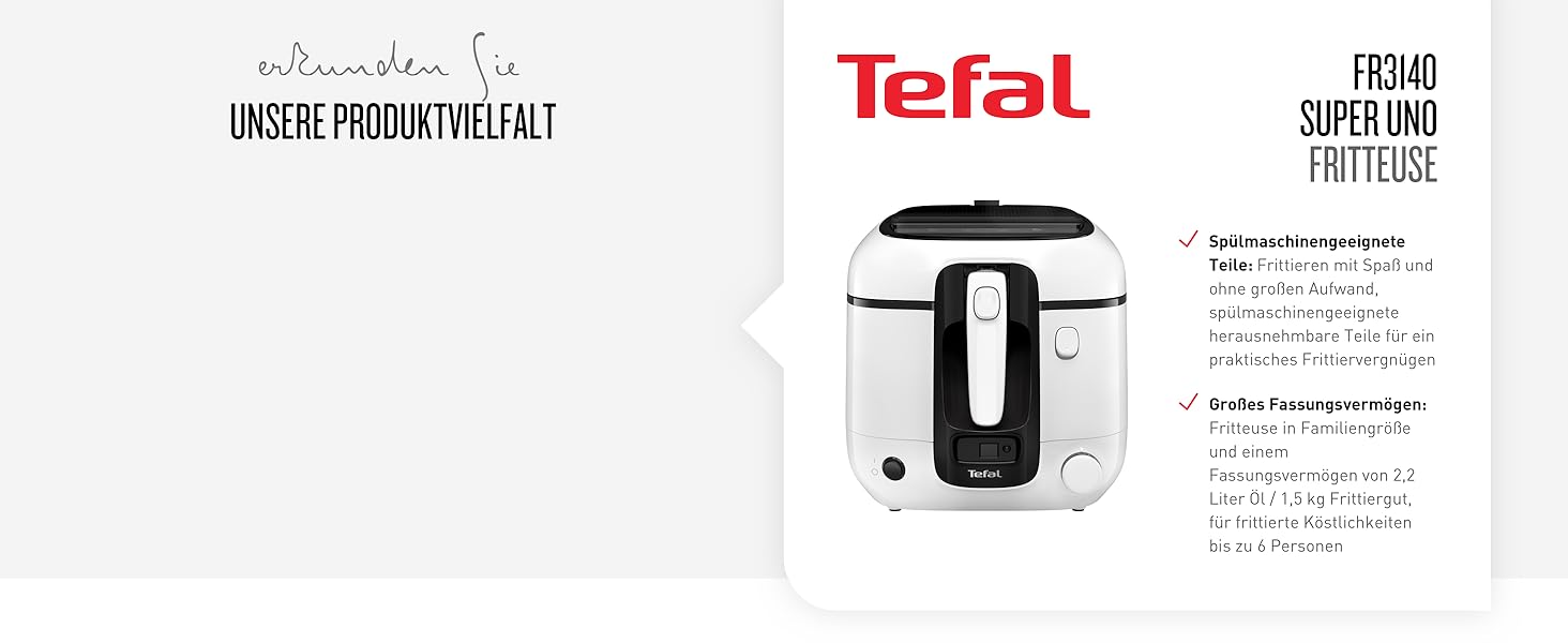 Фритюрница Tefal Uno M FF215D 1470 Вт / Емкость 1 кг Регулируемй термостат Смотровое окно Положение для слива вод Нержавеющая сталь/Чернй