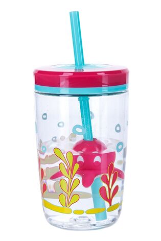 Стакан детский с трубочкой розовый 0,47 л Floating Straw Tumbler Contigo