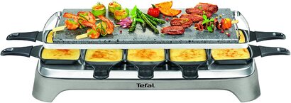 Гриль-раклетница Tefal Pierrade PR457B / 1350 Вт / на 10 человек / камень для гриля / антипригарное покрытие / серый