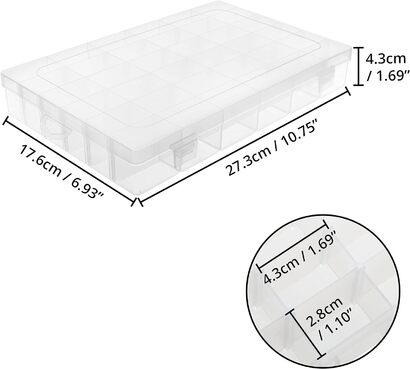 Пластиковая коробка  27,3 x 17,6 x 4,3 см с 36 отделениями BELLE VOUS