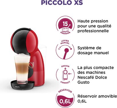 Капсульная кофемашина 0,8 л 1500 Вт, красная Nescafé Dolce Gusto Piccolo XS Krups