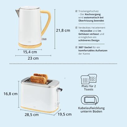 Чайник и тостер 2 предмета White KHG