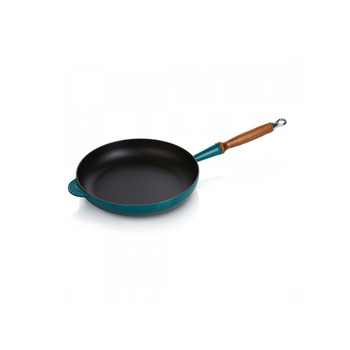 Сковорода 28 см с деревянной ручкой, Deep Teal Le Creuset