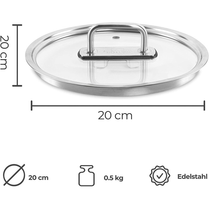 Крышка кастрюли 20 см SILBERTHAL