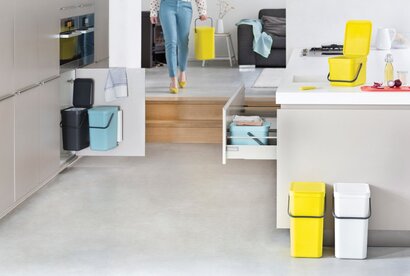 Мусорное ведро 16 л мятное Sort&Go Brabantia