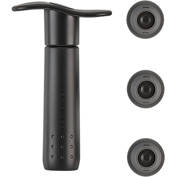 Набор вакуумный насос с 3-мя пробками для вина WA137 Matte Black Le Creuset