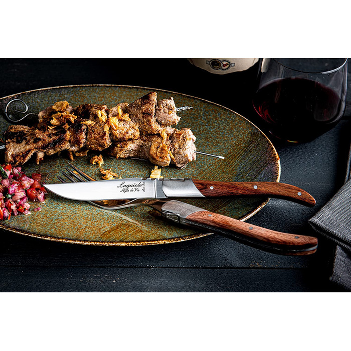 Набор ножей для стейка с футляром 6 предметов Rose Wood Luxury Line Laguiole