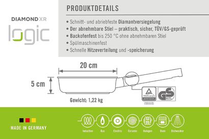 Сковорода 20 см Diamond Logic XR Pro Woll