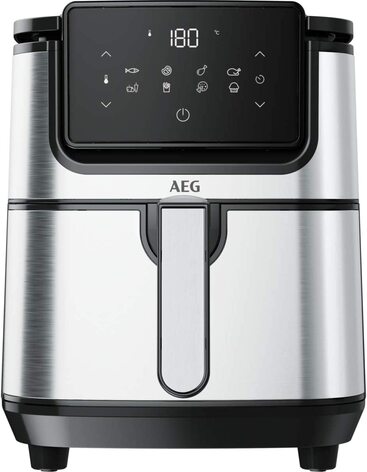 Фритюрница AEG AF6-1-4PC / для жарки во фритюре / гриля / жарки / впечки без масла / 8 программ / Емкость 3,5 л / Можно мть в посудомоечной машине / Светодиоднй сенсорнй дисплей / Программируемй / Нержавеющая сталь, серй Емкость 3,5 л