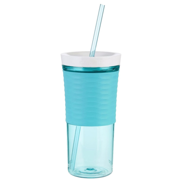 Стакан с трубочкой голубой 0,54 л Shake & Go Contigo