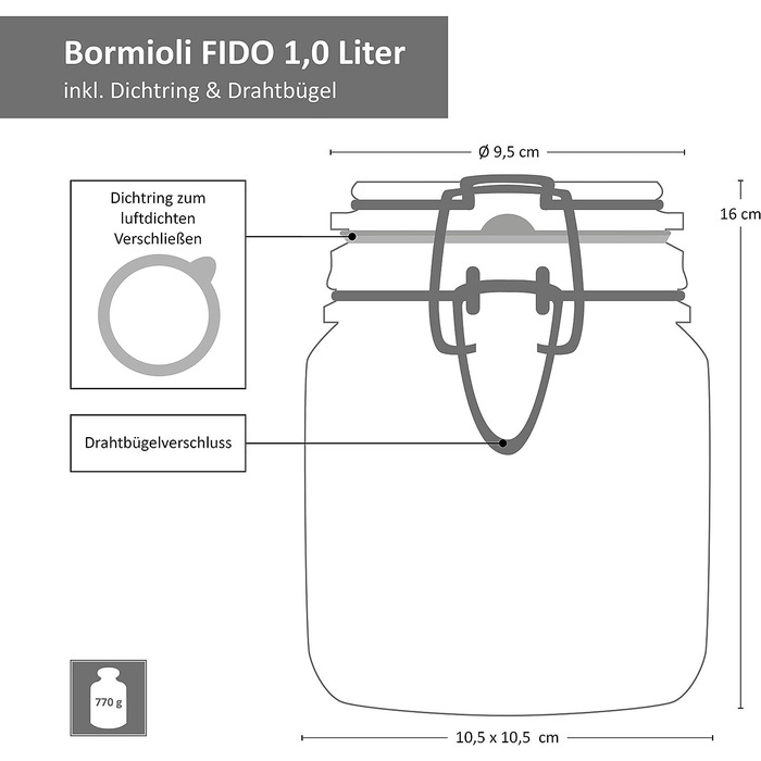 Набор баночек для специй 500 мл, 6 предметов Bormioli Rocco