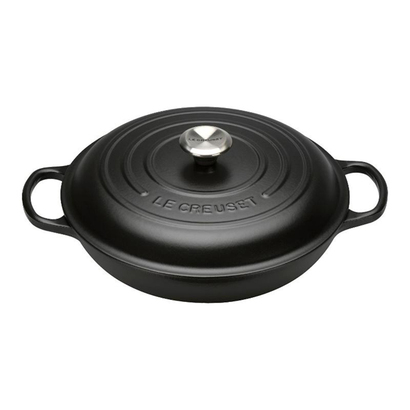 Кастрюля / жаровня, низкая с крышкой 30 см, черный Le Creuset