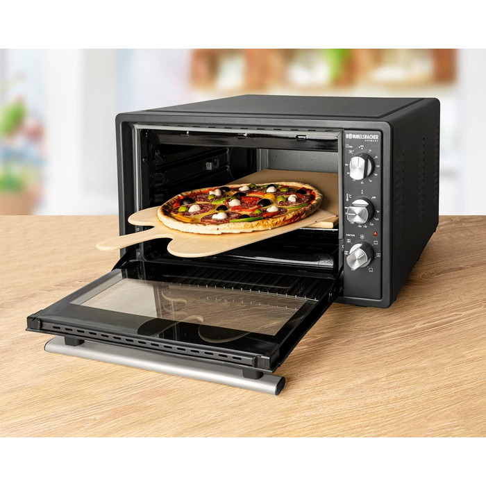 Набор камней для выпечки пиццы/хлеба PS 16 Камень из натуральной огнеупорной глины, безопасный для еды, размером 35 x 35 см, включая деревянную лопату