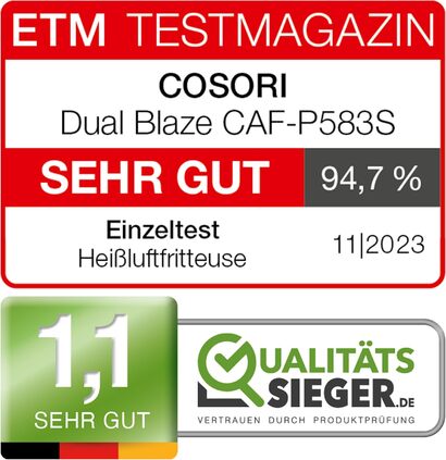 Фритюрница многофункциональная 6,4 л 1700 Вт XXL Dual Blaze COSORI