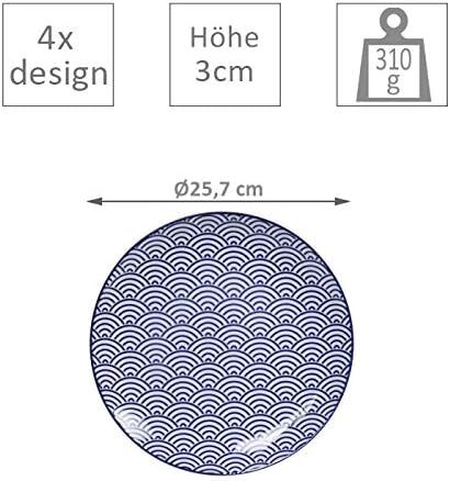 Набор тарелок 25.7 см 4 предмета Nippon Blue TOKYO Design studio