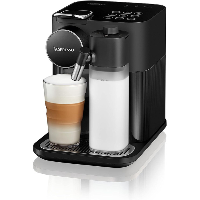 Кофемашина 1400 Вт с насадкой для вспенивания молока, черная Nespresso Gran Lattissima De'Longhi