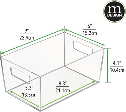 Набор органайзеров 2 предмета, 22,9 x 15,2 x 10,2 см, прозрачные mDesign