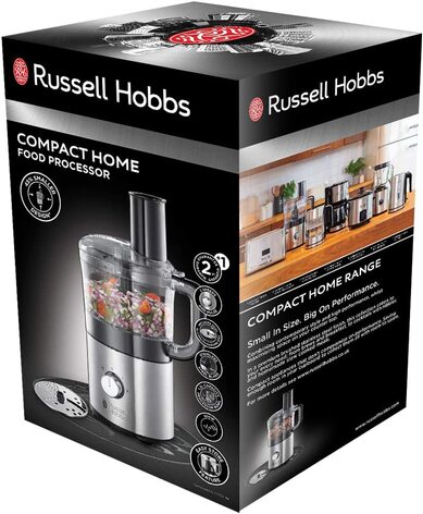 Кухонный блендер Russell Hobbs / 500 Вт / 2 скорости / контейнер 1.2 л / нержавеющая сталь / черный