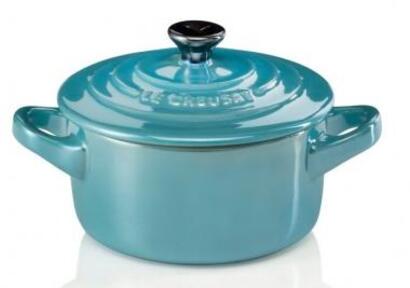 Мини-кастрюля / жаровня 10 см, бирюзовая Metallic Karibik Le Creuset