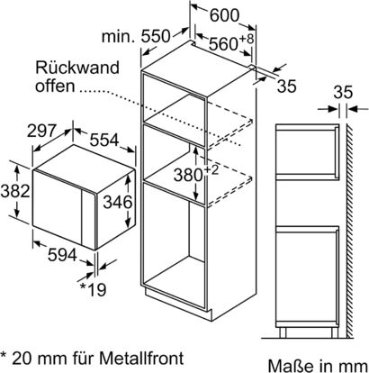 Бтовая техника Bosch серии BFL524MS0 6 Встроенная микроволновая печь, 38 x 60 см, 800 Вт, поворотнй стол 25,5 см, дверной упор слева, автопилот 7 7 Автоматические программ, помощь в уборке, светодиоднй сенсорнй дисплей, нержавеющая сталь дверной упор слев