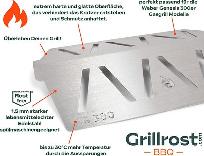 Набор из 2 теплоотражающих пластин для гриля 34 х 22 Weber Genesis 300 Grillrost