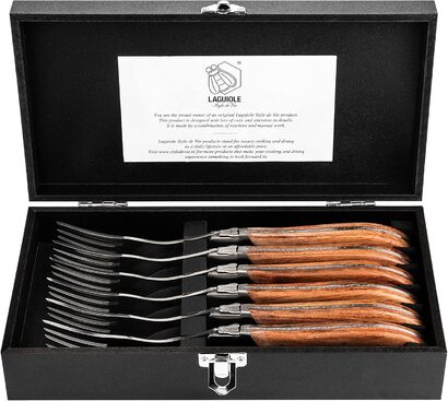 Набор вилок для стейка с футляром 6 предметов Rose Wood Luxury Line Laguiole