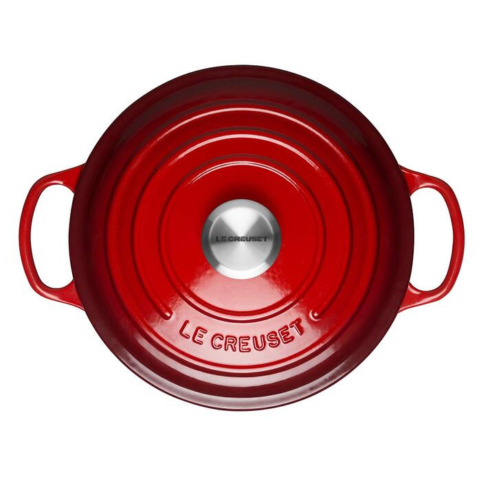 Кастрюля / жаровня с крышкой 24 см, вишневый Signature Le Creuset