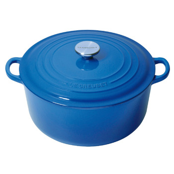 Кастрюля / жаровня 26 см, синий марлесь Le Creuset 