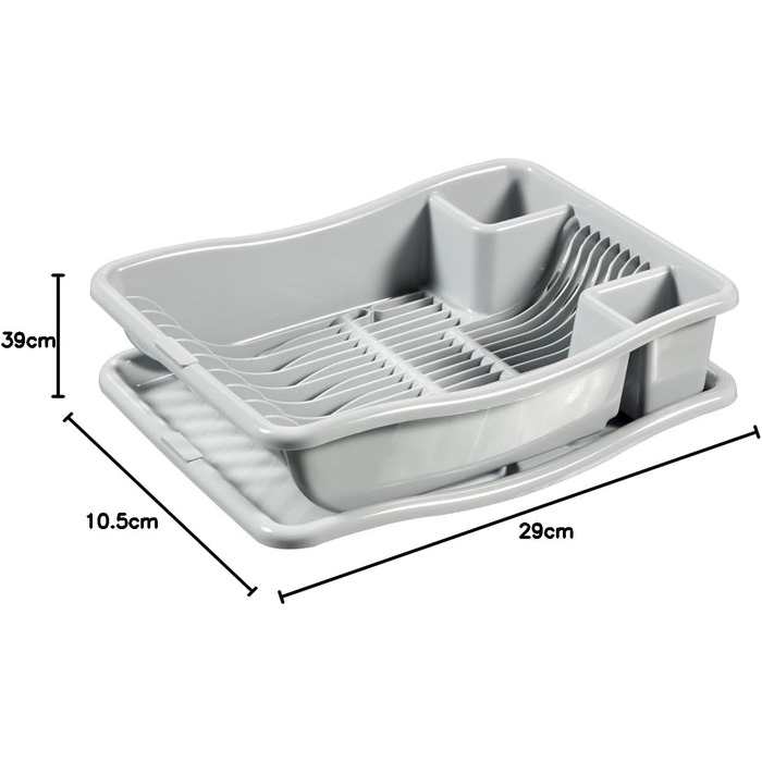 Подставка для посуды 29 x 10,5 x 39 см, серая CURVER