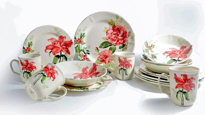 Столовый сервиз из керамогранита на 4 человека 16 предметов Rosemary Series CreaTable