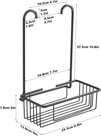 Подвесная полка для ванной комнаты 25 x 13 x 35 см, черная Wopeite