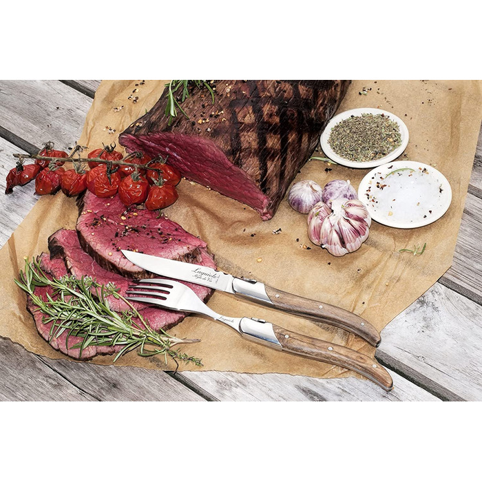 Набор вилок для стейка с футляром 6 предметов Olive Wood Luxury Line Laguiole