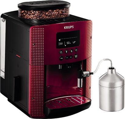 Кофемашина на 2 чашки 1450 Вт, с кофемолкой, красная Espresseria EA816570 Krups