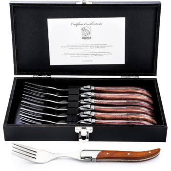 Набор вилок для стейка с футляром 6 предметов Rose Wood Luxury Line Laguiole
