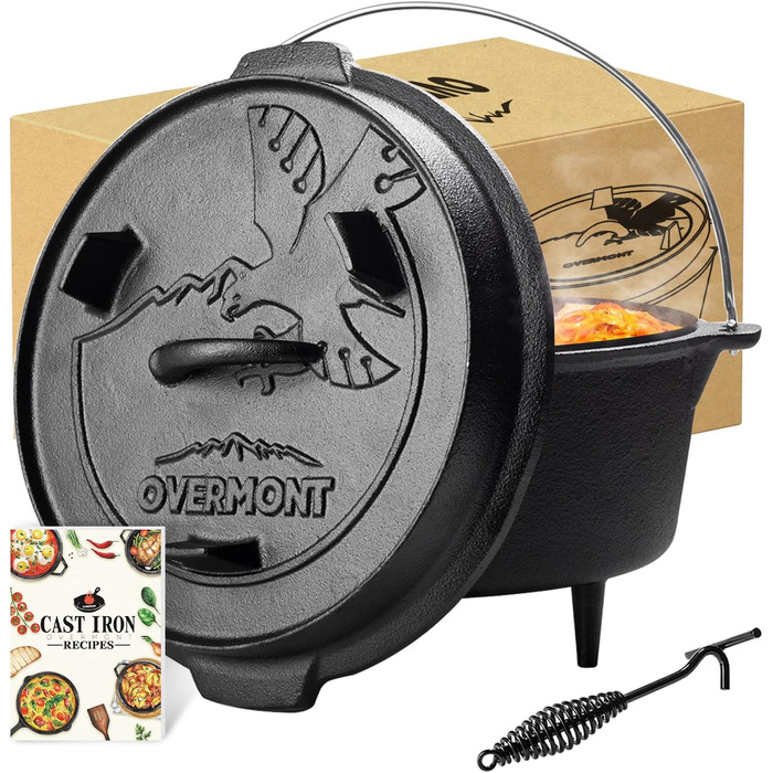 Чугунная голландская печь 5,7 л Black Overmont