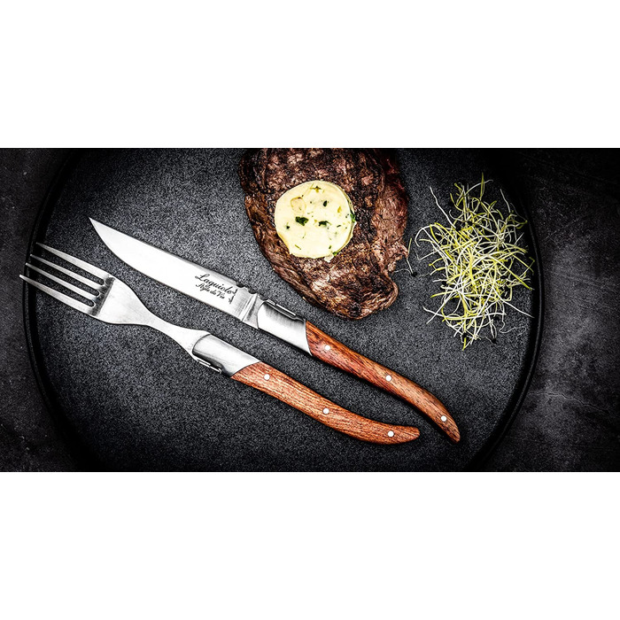 Набор ножей для стейка с футляром 6 предметов Rose Wood Luxury Line Laguiole