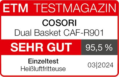 Аэрофритюрница двухкамерная 8,5 л 1800 Вт Balck XXL COSORI