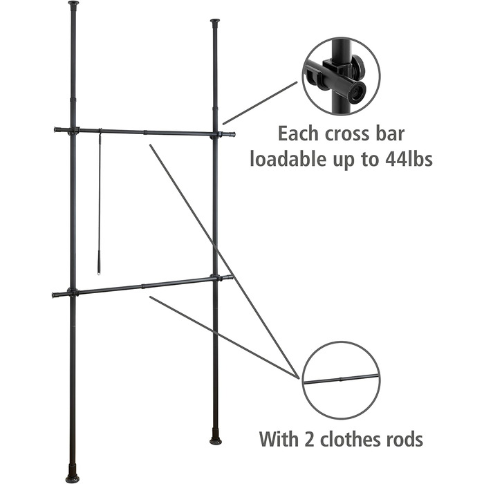 Вешалка для одежды 75-120 x 165-300 x 11 см WENKO Herkules Basic