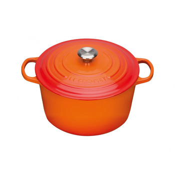 Кастрюля / жаровня с крышкой 26 см высокая, оранжевая Le Creuset