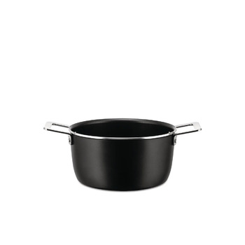 Кастрюля с двумя ручками 20 см, черная Pots & Pans Alessi