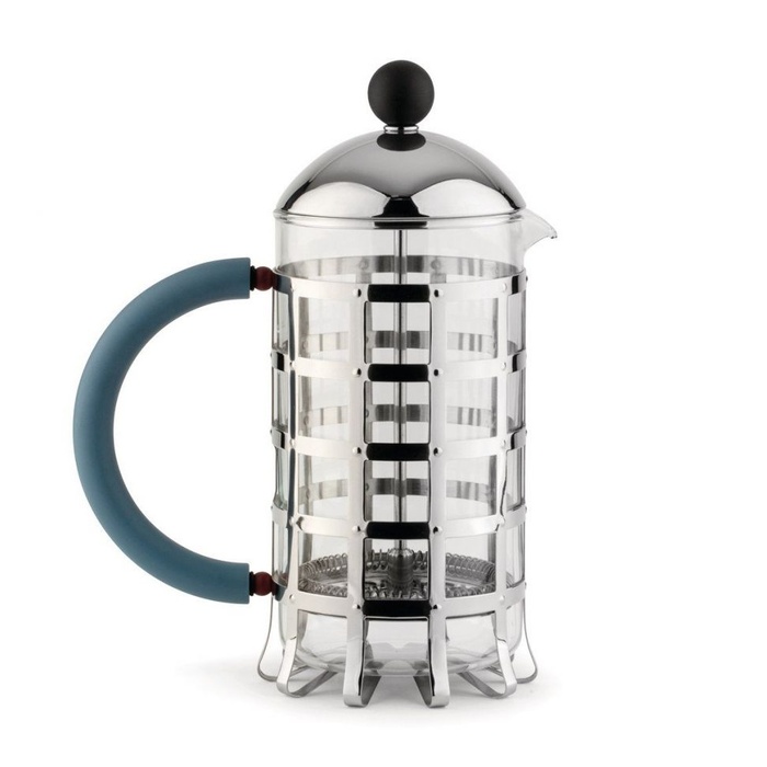 Френч-пресс 10х24,2х10 см металлик/синий Press filter coffee maker Alessi