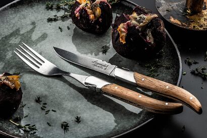 Набор вилок для стейка с футляром 6 предметов Oak Wood Luxury Line Laguiole