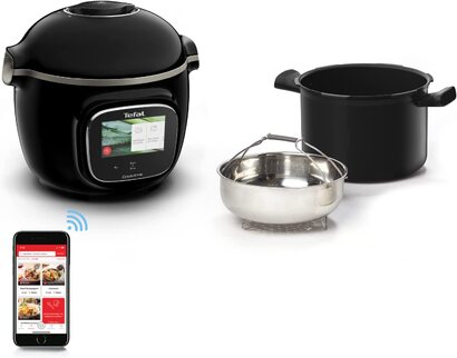 Интеллектуальная мультиварка Moulinex Cookeo Touch / 1600 Вт / 6 л / Touch Connect WiFi / черный