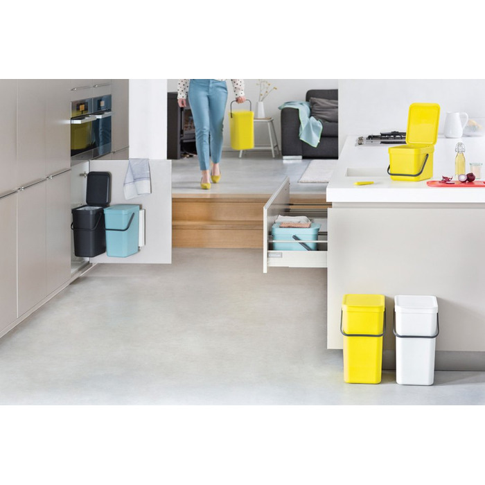 Мусорное ведро 16 л мятное Sort&Go Brabantia