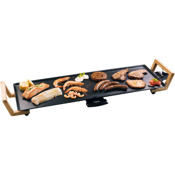 Настольный гриль Bestron Teppanyaki Grill / 1800 Вт / 70 x 23 см / антипригарное покрытие / бамбук